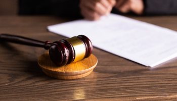 gavel on table